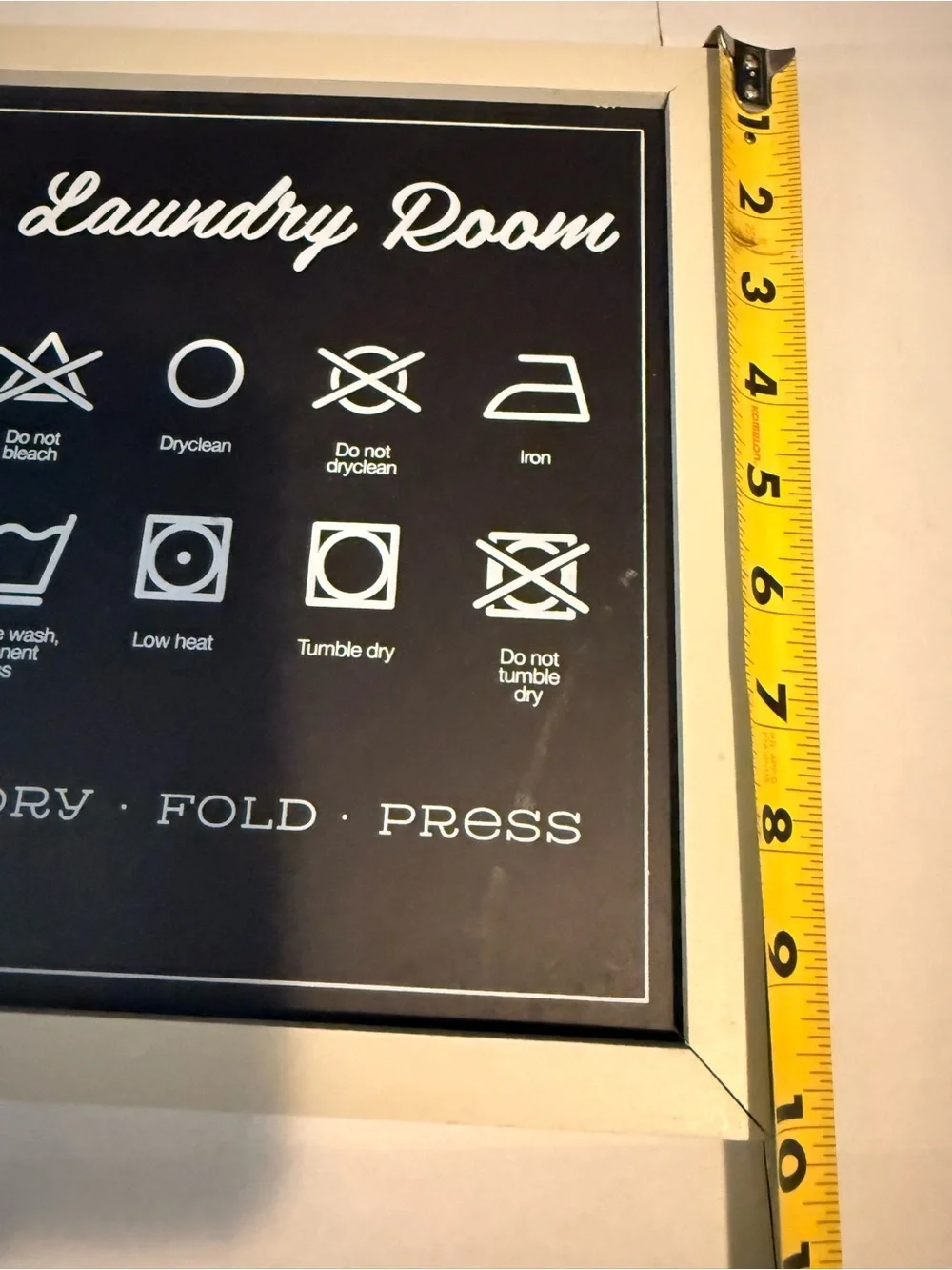 The Laundry Room Framed Sign - Black and Cream Frame